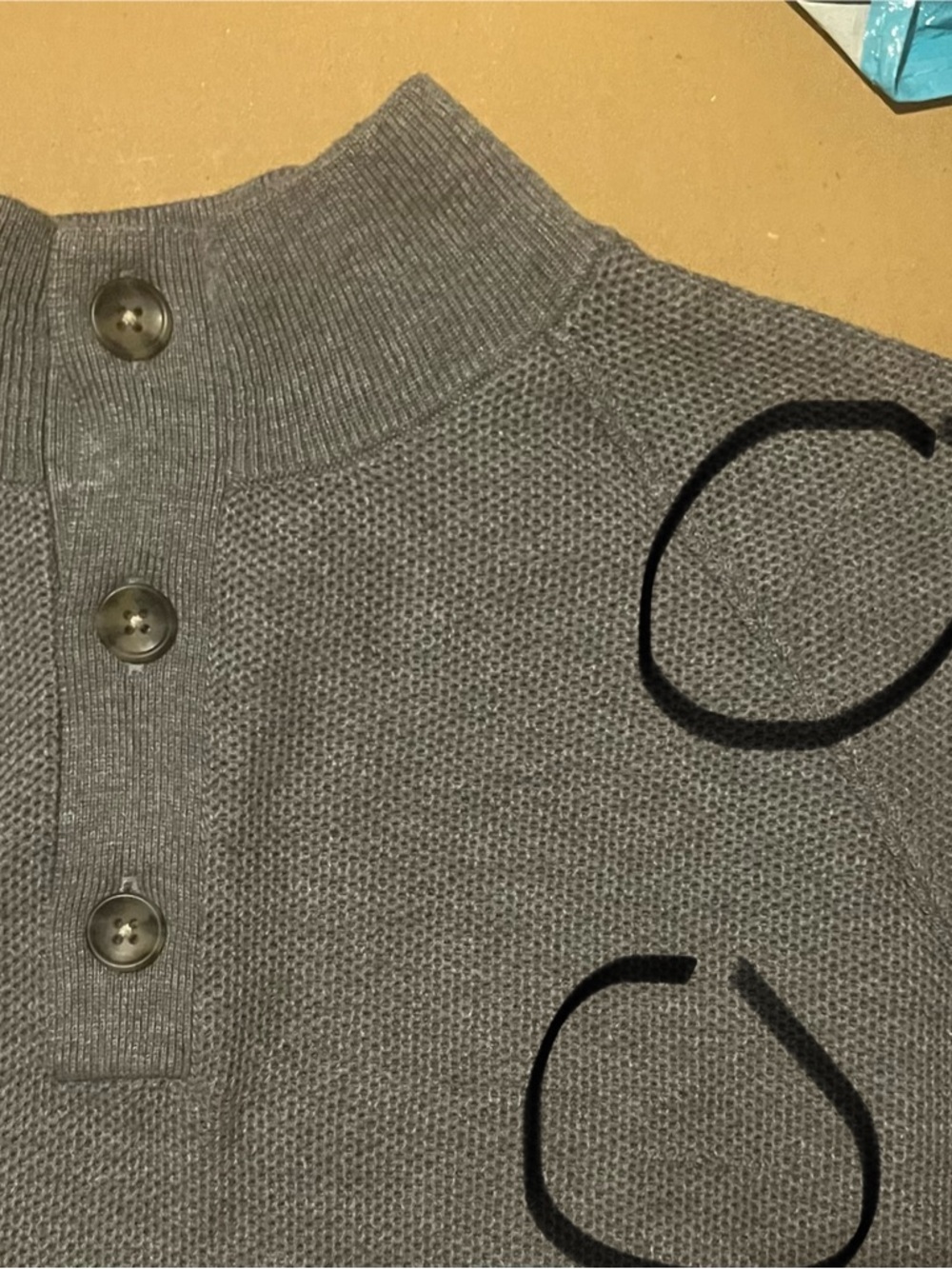 Peter Millar Parkway Textured Mock Neck Wool Cotton Gale Gray Sweater, Medium - Picture 7 of 7